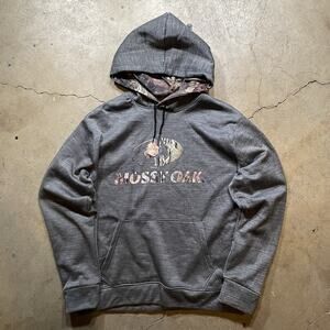Mossy Oak Hoodie Men's XL Grey Green Camo L Sweat Shirt Embroidered Logo